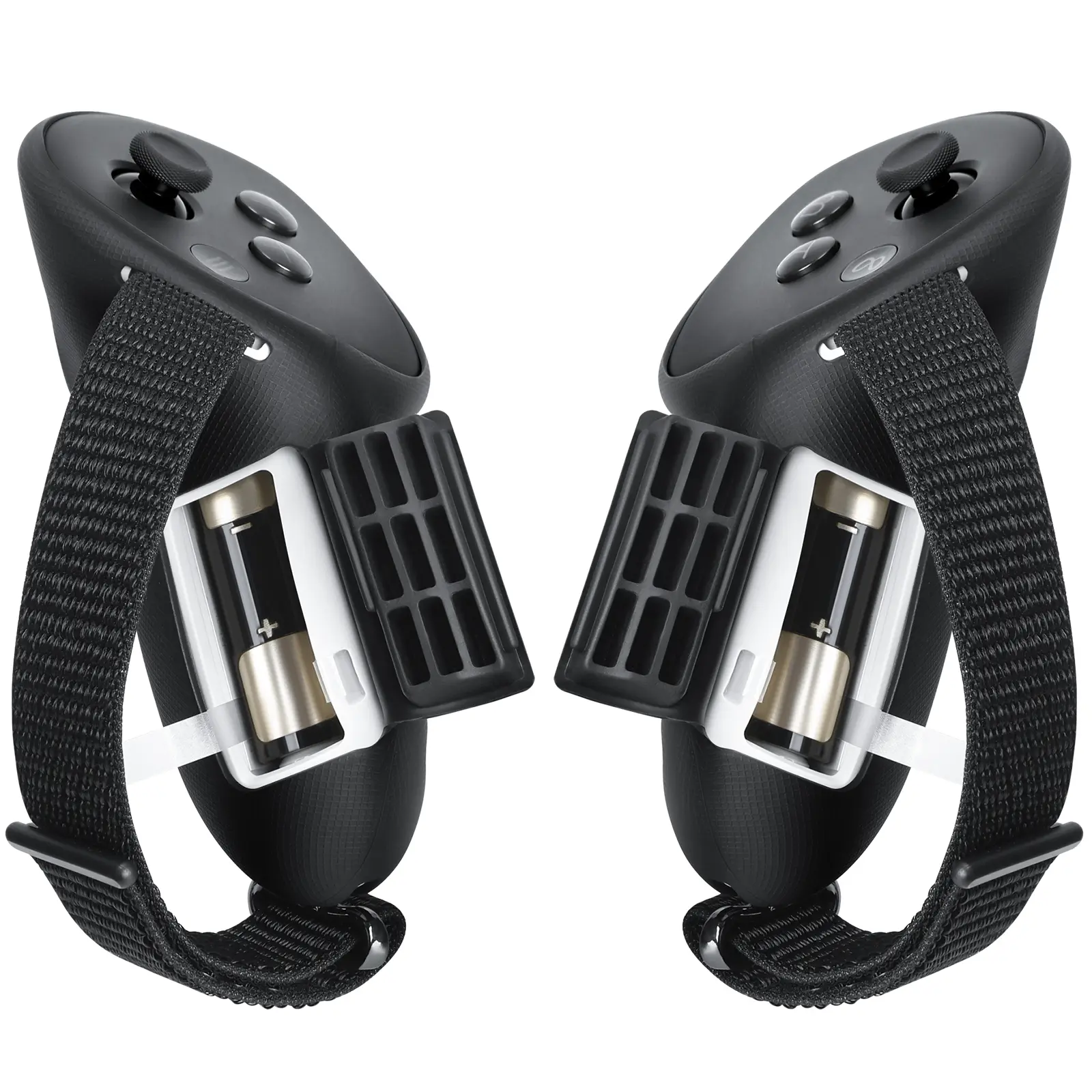 HURRA Upgraded Silicone VR Wireless Wearable Controller Grips Cover for Meta Quest 3/3S, VR Accessory with Battery Opening Cover, Adjustable Knuckle Straps, Personalized Fit, Anti-Slip, Anti-Scratch Protection