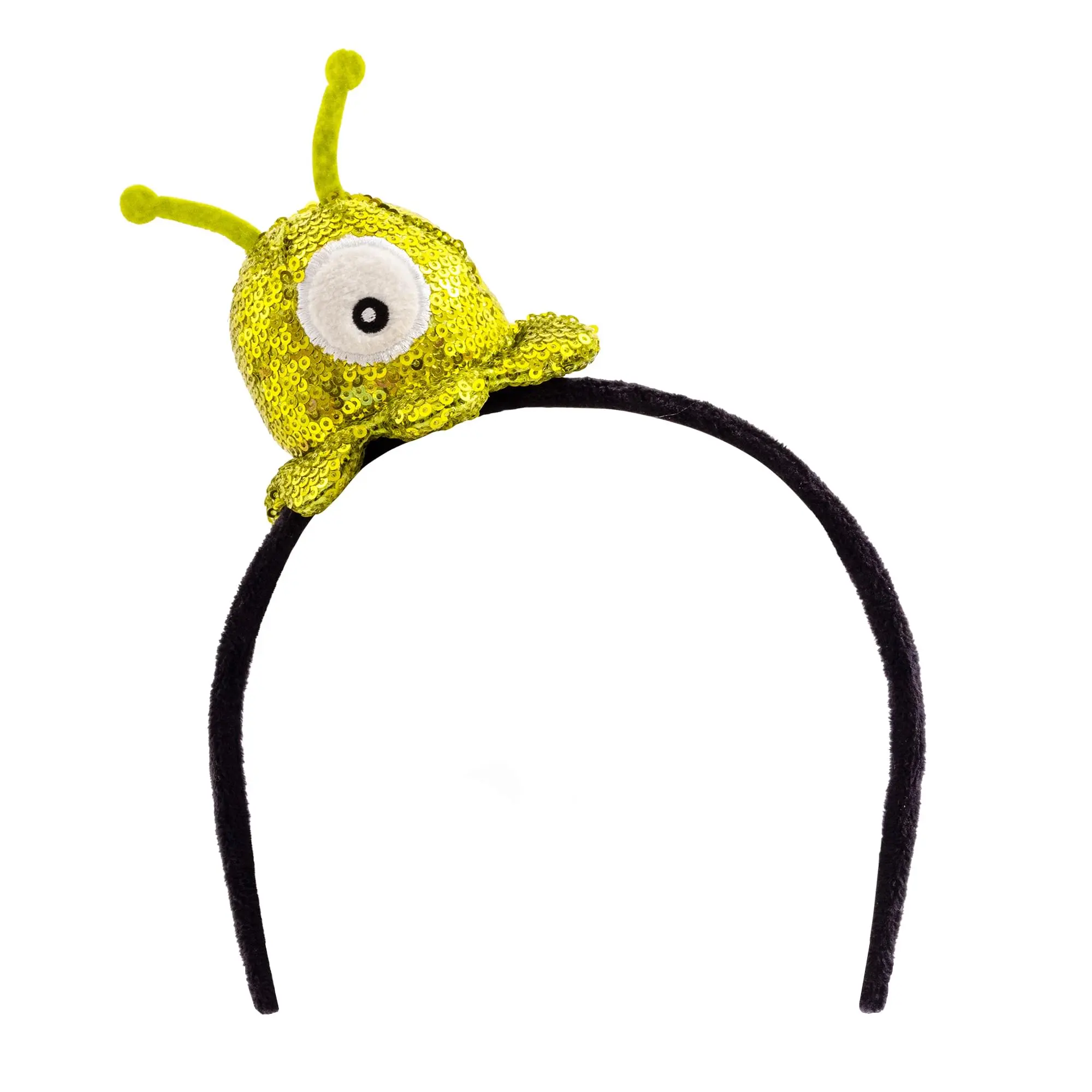 Funky Sparkle Headband with Plush Green Brain Slug, a Quirky Collectible Accessory for Cosplay or Themed Parties, Ages 8+, Collectibles, Cute, Glamorous