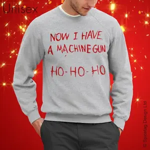[Sale off up to 50%] Now I Have A Machine Gun Sweater Movie Jumper Film Sweatshirt Fancy Dress Christmas Xmas Ho Heather Grey S-XXL Halloween Costume Shirt