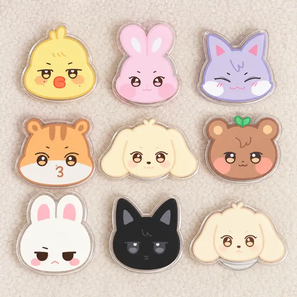 Chibi Animal Faces MagSafe Phone Grip Collection, Cute Cartoon Expressions & Pet PopSocket, Kawaii Kpop Fan & Daily Accessory
