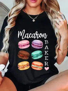 100% Cotton Macaron Baker a French Candy Dessert Lover as Macaron T-Shirt