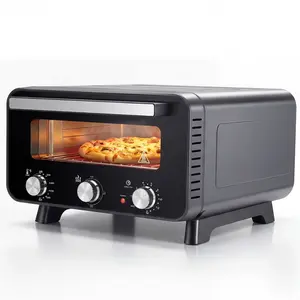 Mechanical Pizza Oven,Professional, 750°F High Heat Countertop Pizza Maker with 12.6” Pizza Stone & Peel, 1600W 3-Knob Manual Control, Fits 12 Inch Pizza, Perfect for Steaks & Flatbreads