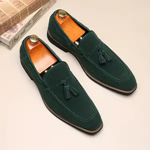 Men'S Tassel Loafers with Pointed Toes, Slip-On Casual Shoes in a Stylish British Fashion. Flat Footwear