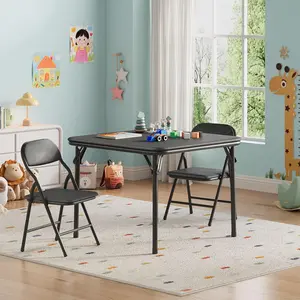 GAOMON 3 Piece Folding Kids Table and Chairs Set, Children Activity Table and Chairs Set for Dining Room,Daycare,Classrooms