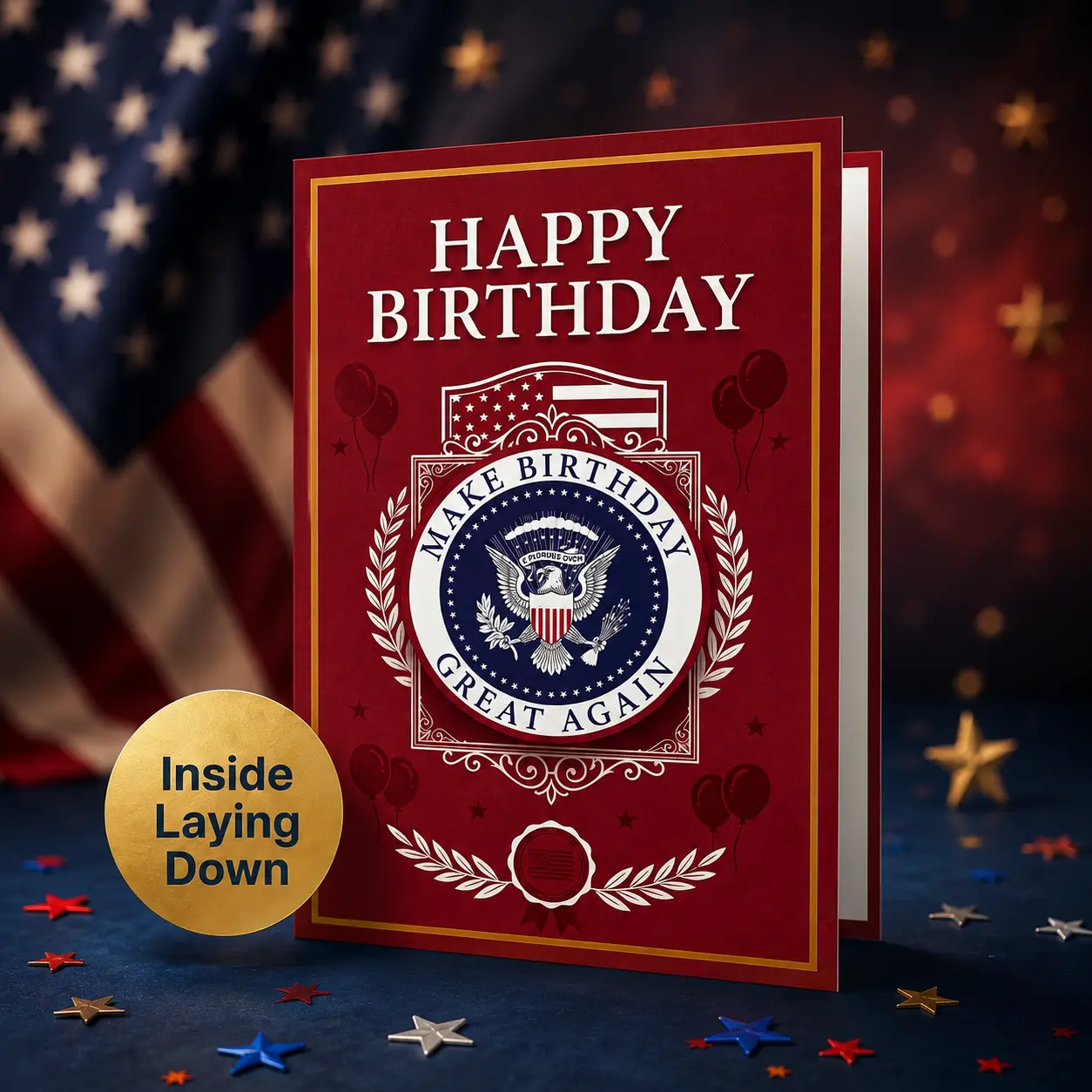 Funny Birthday Talking Pop-Up Audio Interactive Greeting Card with Presidential Real-Voice Message, Gag Gift for Him Her, Audio Greeting Card