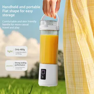 Portable USB Rechargeable Fruit Juicer, Portable Juicer Machines, 600ml LED Display Juice Blender Cup with ice-Crushing Fuction,Suitable for Outdoor&On-the-Go use