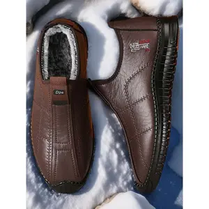 Men's Fashion Winter Snow Boots with Plush Lining for Warmth, Waterproof PU Upper, Non-Slip Sole for Daily Commuting, Casual Style with Hoodies and Jeans(Sheets)