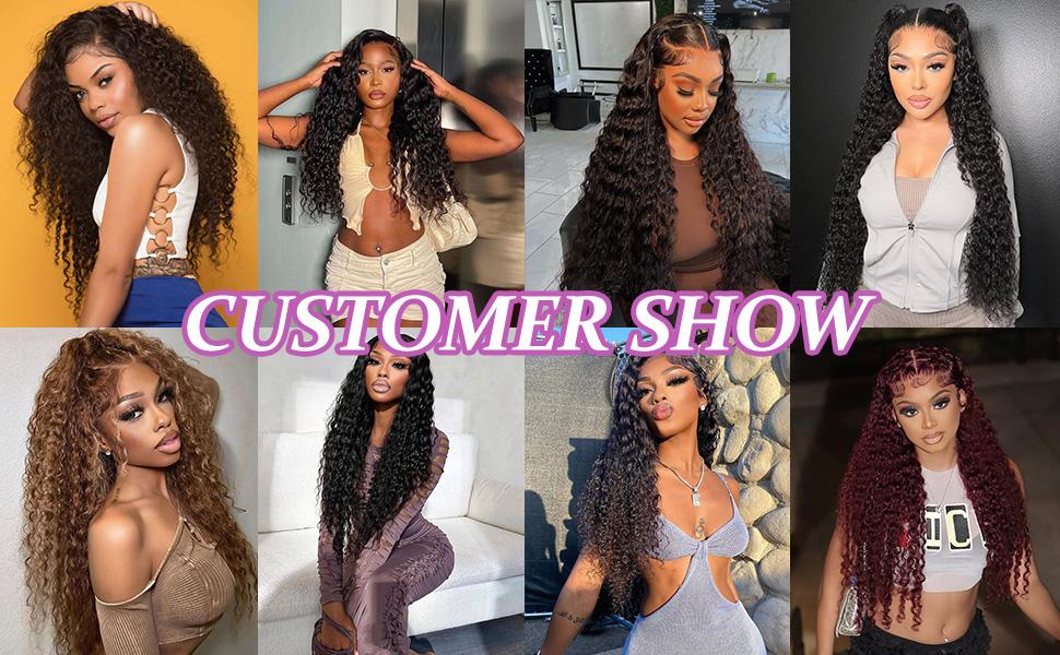 Idoli 30 Inch Deep Wave Lace Front Wigs Human Hair 13x6 HD Transparent Deep Wave Lace Front Wigs for Women Curly Wig Pre Plcked Deep Wave Wigs with Baby Hair