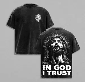 valentine shirts "IN GOD I TRUST" Jesus Crown of Thorns God Apparel Tee Washed, Easter T-Shirt, Jesus T-Shirt, Easter Streetwear, Christian Apparel Graphic Tees, Gym Pump Cover ,  Church Outfit