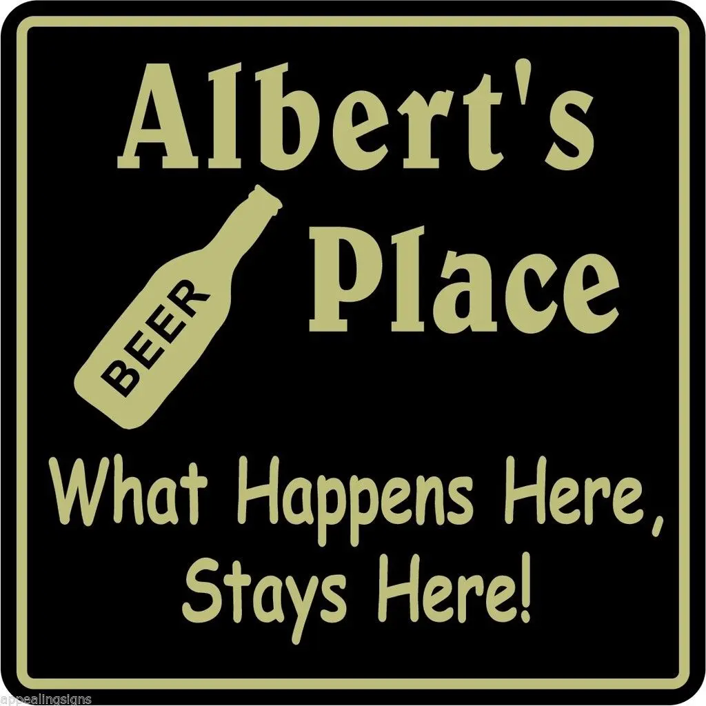 New Personalized Custom Name What Happens Here Bar Beer Pub Sign #19