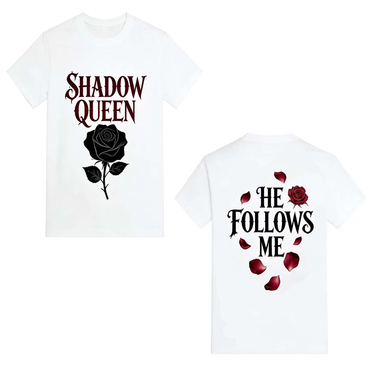 Couple Matching Cotton T-Shirts，180GSM Double Sided Print Soft Crew Neck Tees