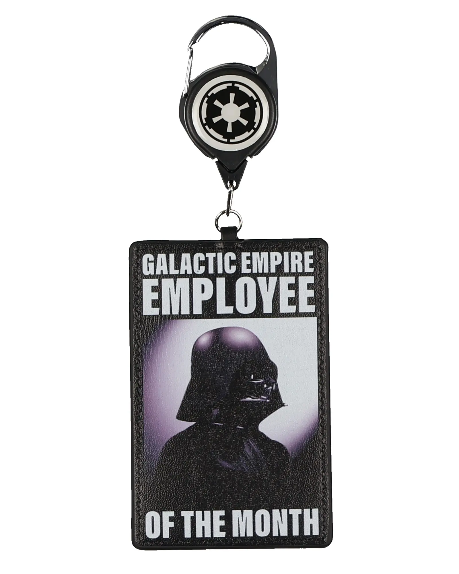 Star Wars Darth Vader Retractable Badge Reel ID Holder Carabiner Clip Galactic Empire Employee of the Month Keychain