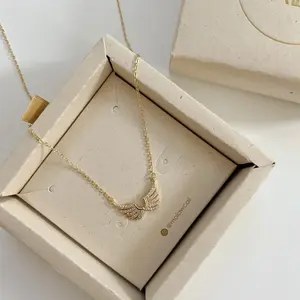 Angel Wings Necklace in Gold Color with Delicate Design and Elegant Chain for Women