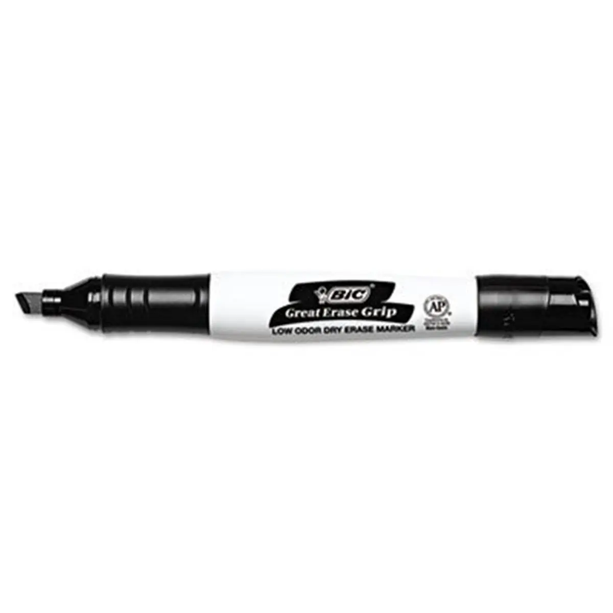 BIC Corporation Great Erase Dry Erase Markers - Black Ink, Rubber Grip, Low Odor, Modern Barrel
