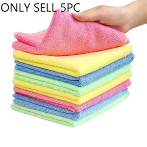 5 Piece Microfiber Soft Absorbent Cleaning Cloths, Dish Drying Towels, Multi-Purpose Kitchen & Bathroom Cleaner, Absorbent Home Cleaning Supplies