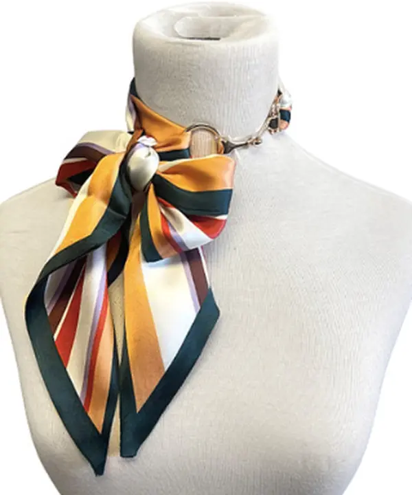 42" Scarf & Horsebit Buckle Necklace