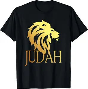Tribe of Judah Lion T-Shirt Messianic Yahshua Israelites Tee T-Shirt Pure Cotton Graphic Tees Menswear Top: Gifts for Men & Women