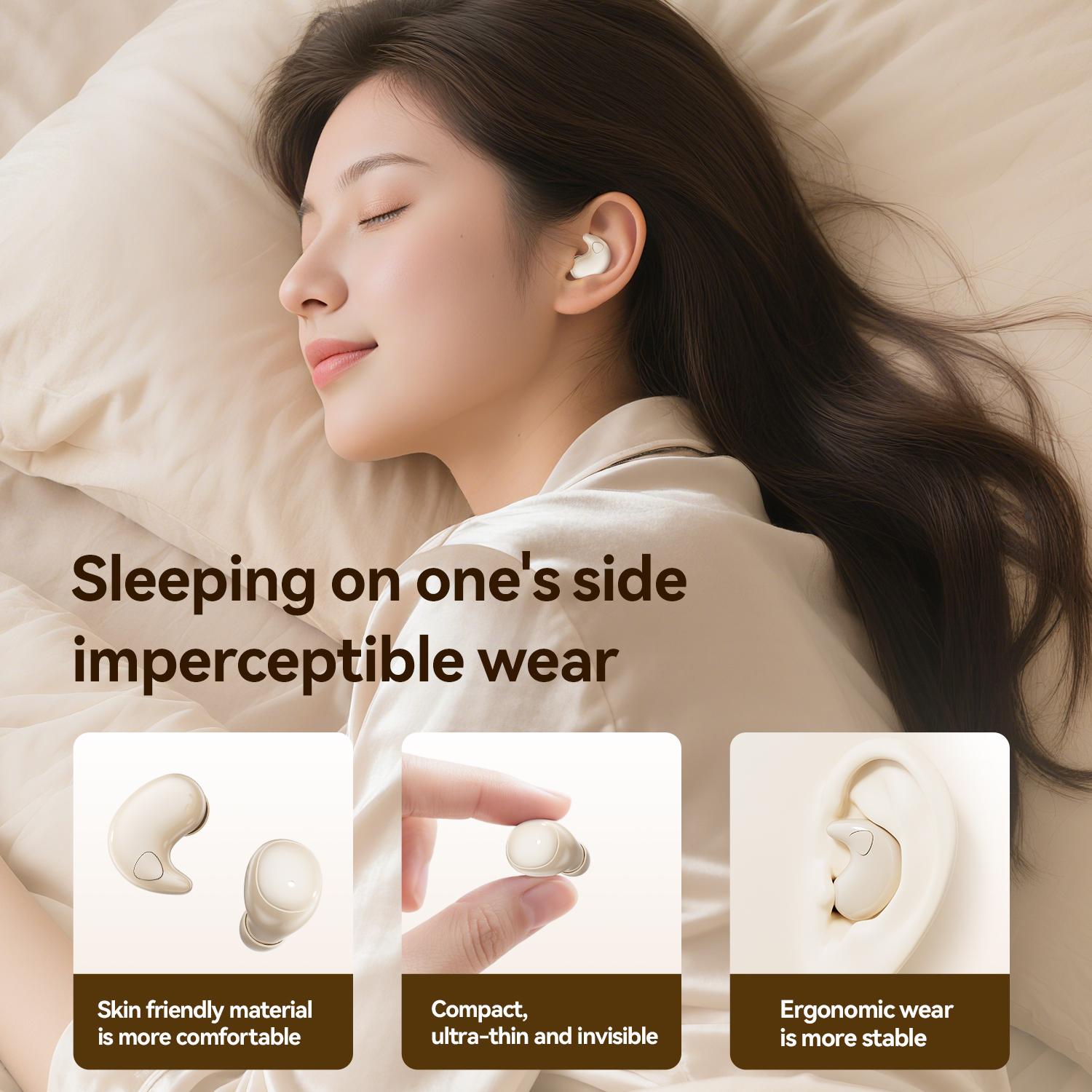 CHENRUIDA M126 Wireless Bluetooth Headphones Tiny Size Invisible Earbuds Waterproof with Mic for Work Sport Sleeping 2 Pairs Mini Short Handle Design