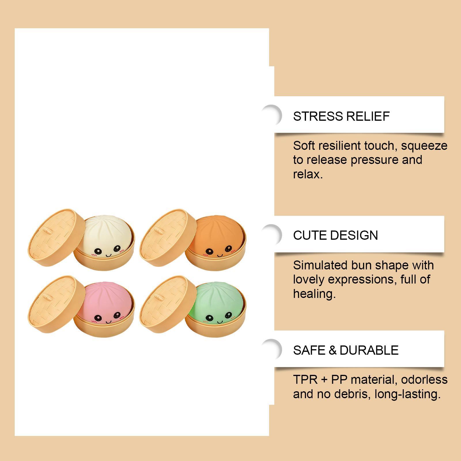 Dumpling Squishy Toy Anti-Stress Toy for Hands Sensory Toy Stress Relief Products Office Desk Toys 4 Colors Squishy Stress Ball