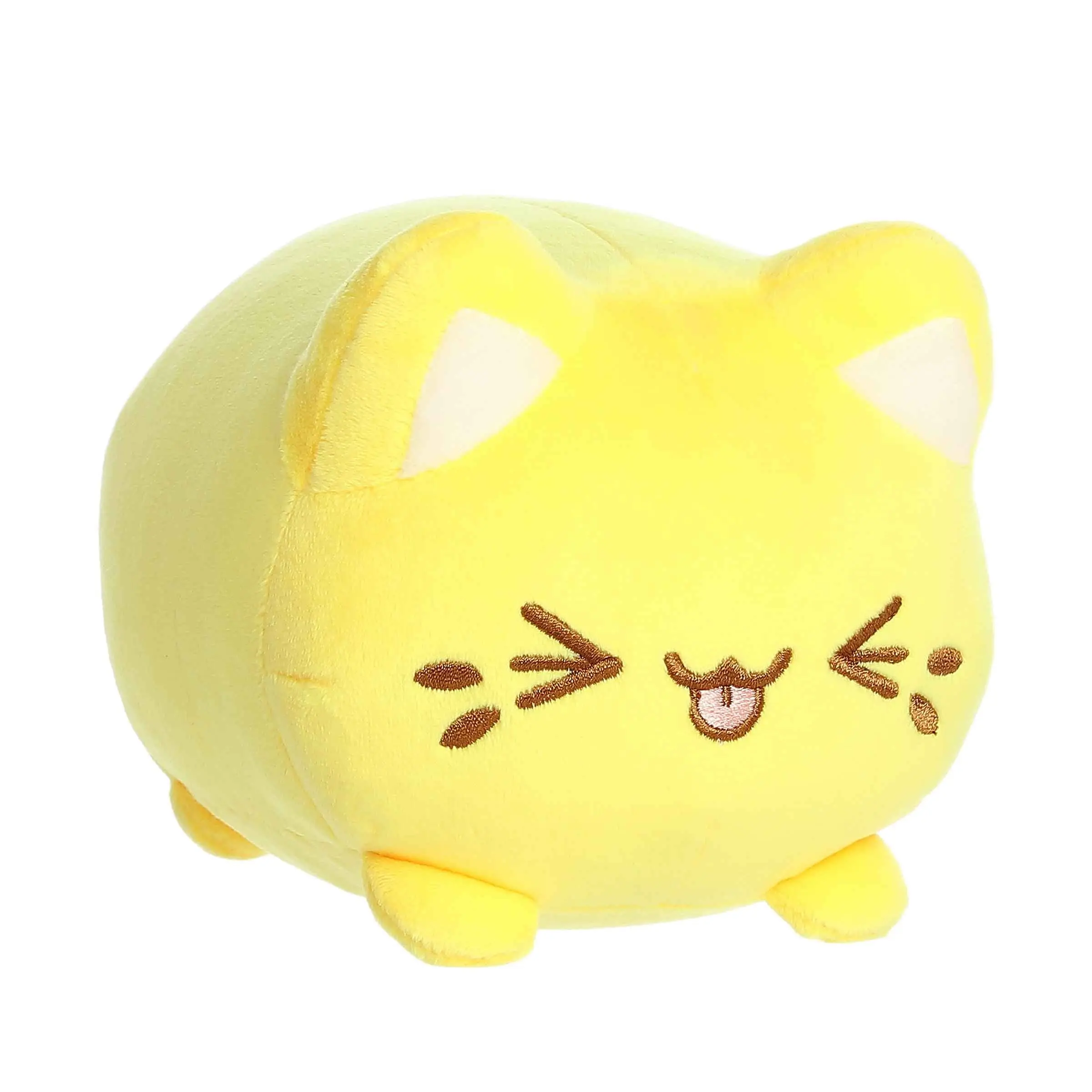 7in Kawaii-Inspired Playful Face Lemon Meowchi Collectible Plush Toy - Non-Fruit-Themed, High-Quality Soft Fabric, for Collectors