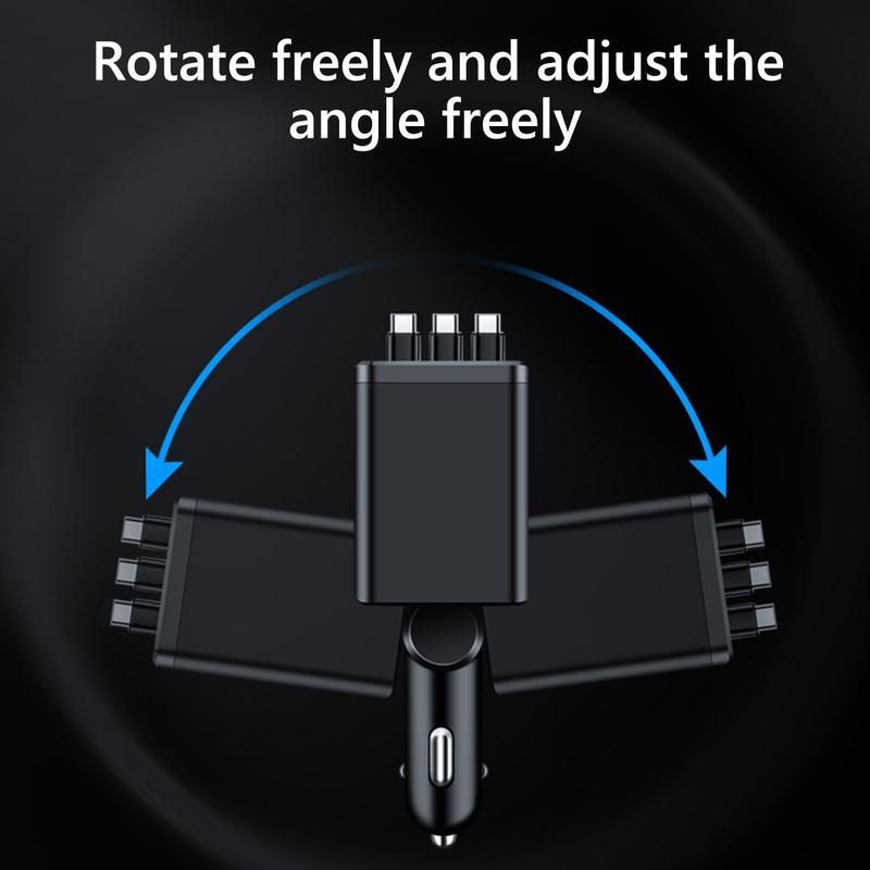Ultimate Power Station for Phone, Pad & Laptop,Car Charger: Starry LED,1-Click Galaxy Projector,Tangle-Free Retractable Cables & Super Fast Charge,PD20W,USB-A 65W,All 120W Max,Power Hub,