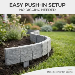 Decorative Garden Fence Panels, No Dig Animal Fence Border for Flower Beds, Yard, Patio and Landscape Edging