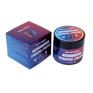 WhollyKaw Warrior Kingdom Shaving Cream Peppermint Eucalyptus for Sensitive Skin Vegan Paraben Free Refreshing Scent Rich Creamy Lather for Smooth Shave Face Head Body Gentle Non Irritating Formula All Skin Types - Aftershave
