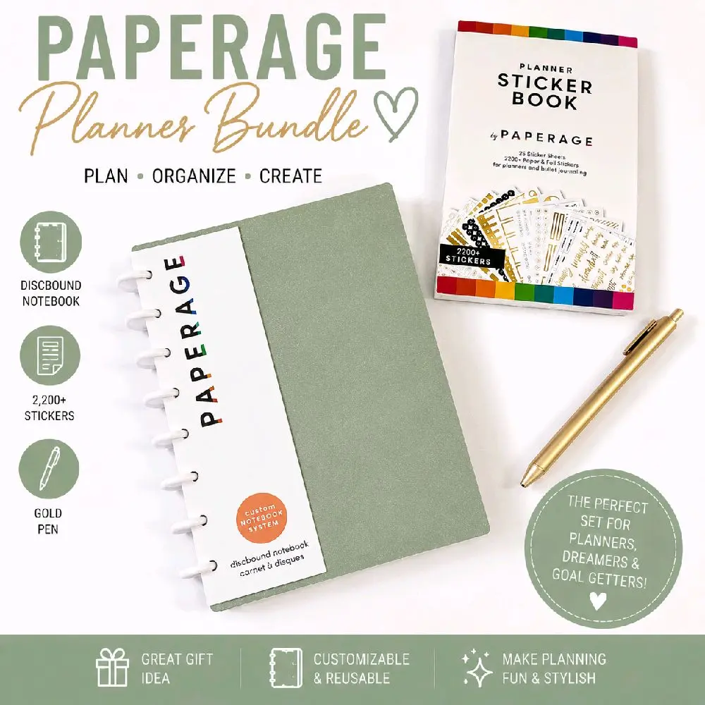 PAPERAGE Large Customizable Discbound Notebook Bundle