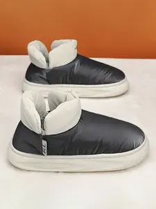 Women's Winter Warm Cotton Shoes, New Outerwear Thick Maternity Shoes, Fleece Lined Couple Home Slippers, Unisex Indoor Footwear