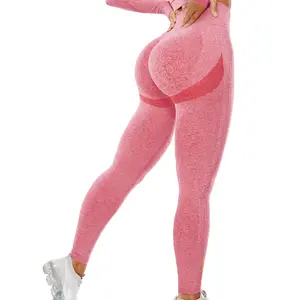 YULI BOO | Womens Seamless Butt Lift Leggings High Waisted Yoga Pants Ribbed Gym Workout Running Tights QRIC