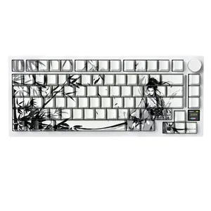 ATTACK SHARK X820 Ultra 75% Wireless Gaming Mechanical Keyboard with Smart TFT Display, RGB Backlit, Tri-Mode Connectivity, and Customizable QMK Driver creamy  Keyboard