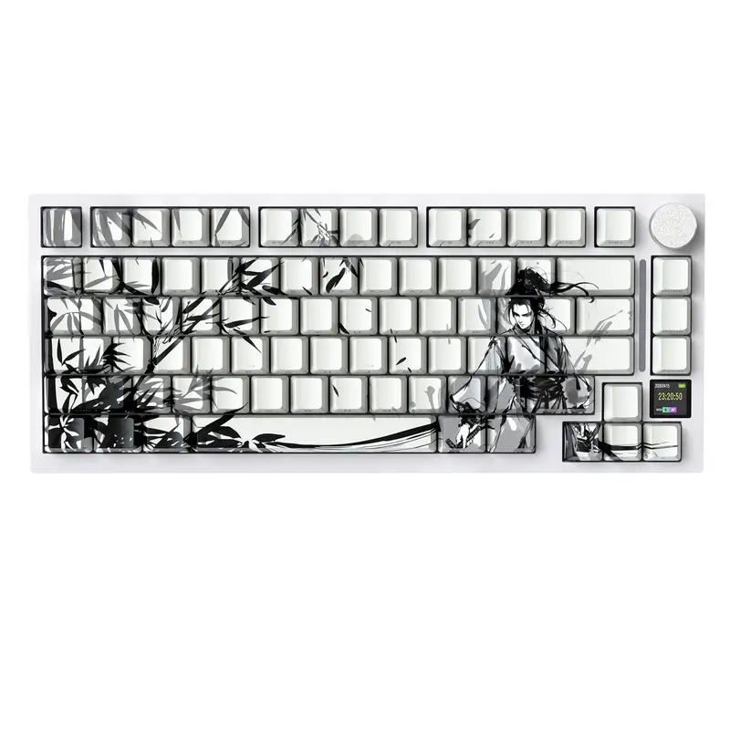 ATTACK X820 Ultra 75% Stable Wireless Gaming Mechanical Creamy Keyboard, PC Accessories with Smart TFT Display, RGB LED Light, Tri-Mode Connectivity, Customizable QMK Driver, Foam, Travel-Friendly Design for Gamers