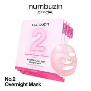 [numbuzin official shop] No.2 Overnight Face Mask | Rose PDRN Overnight Collagen Mask | Korean Glass Skin Essential | Elasticity, Hydrating, Firming, Enlarged Pores | Collagen, Peptides, PDRN | 37g, 4ea