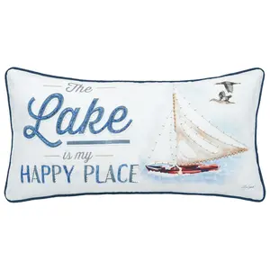 C&F Home 12" x 24" Lake Is My Happy Place Printed Throw Pillow