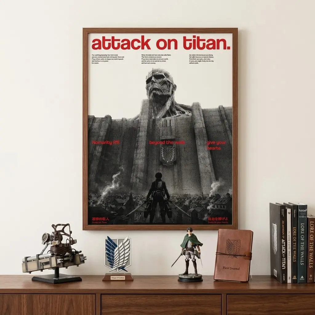 Attack on Titan Inspired Poster No Frame, Anime Wall Art, Dark Fantasy Manga Print, Japanese Room Decor, Anime Fan Gift Artwork