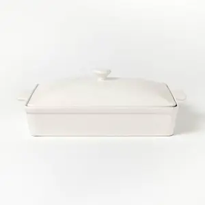 4qt Stoneware Rectangle Baking Dish with Lid - Figmint