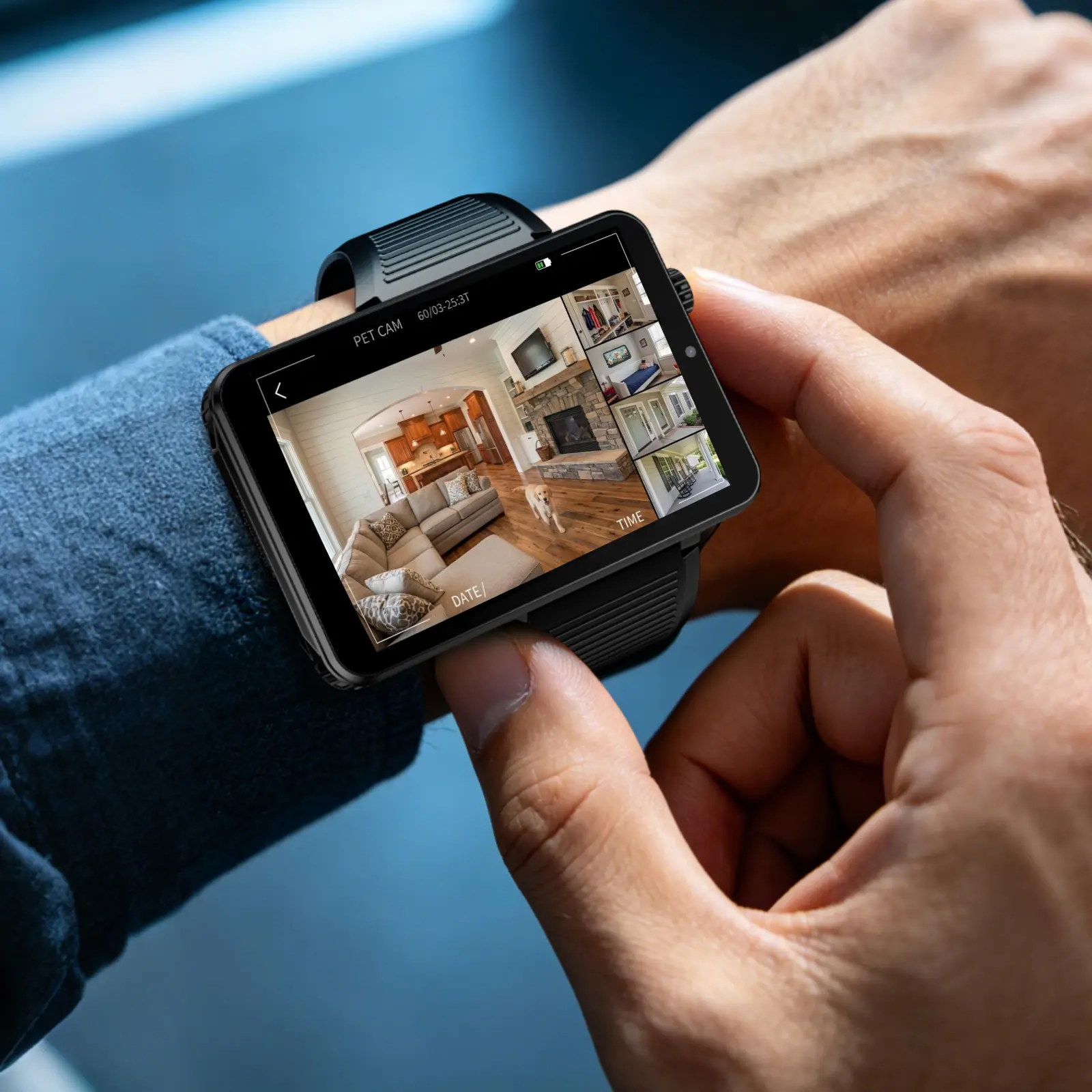 LOKMAT 9 MAX Touchscreen Smartwatch - Android 15, 2.8-in LCD Screen, Dual Cameras, Dual OS, 64G Storage, Type-C USB Charging, Flashlight, SIM Card Calling Support, GPS Real-Time Navigation, OTG Compatible Multi-Functional Wearable Device