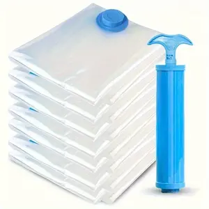 Vacuum Storage Bag Set, 1 Set Large Vacuum Storage Bag with 1 Manual Suction Pump, Space Saving Air-tight Compression Storage Bag for Bedroom & Living Room