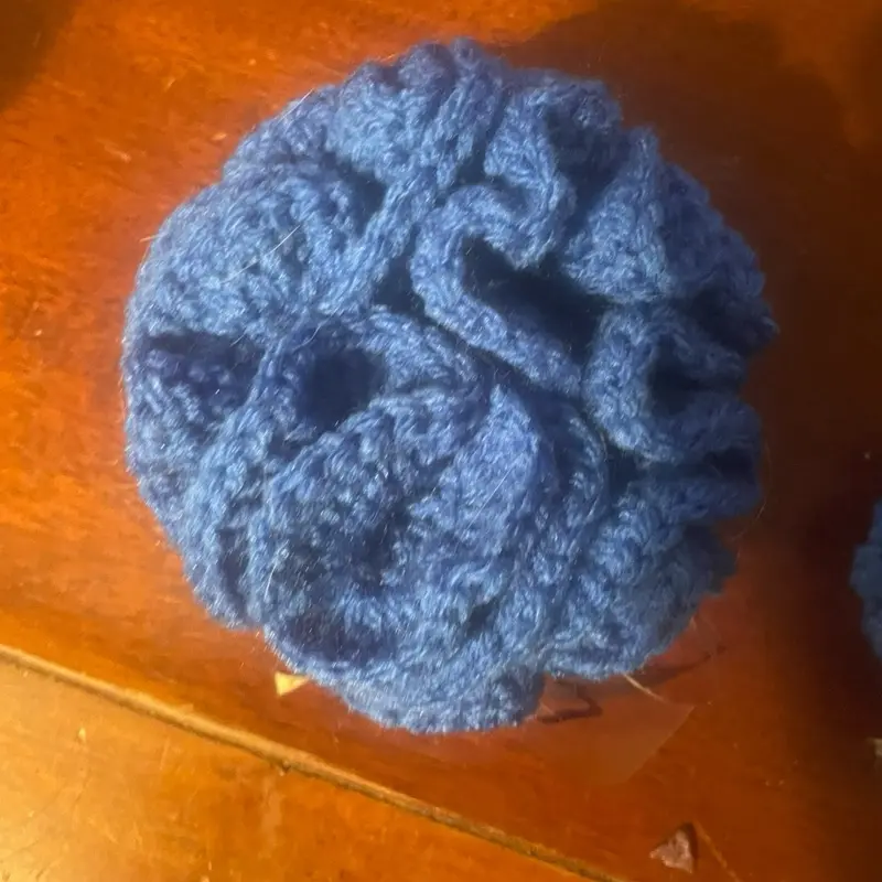 Crochet Thick Dark Blue Scrunchie