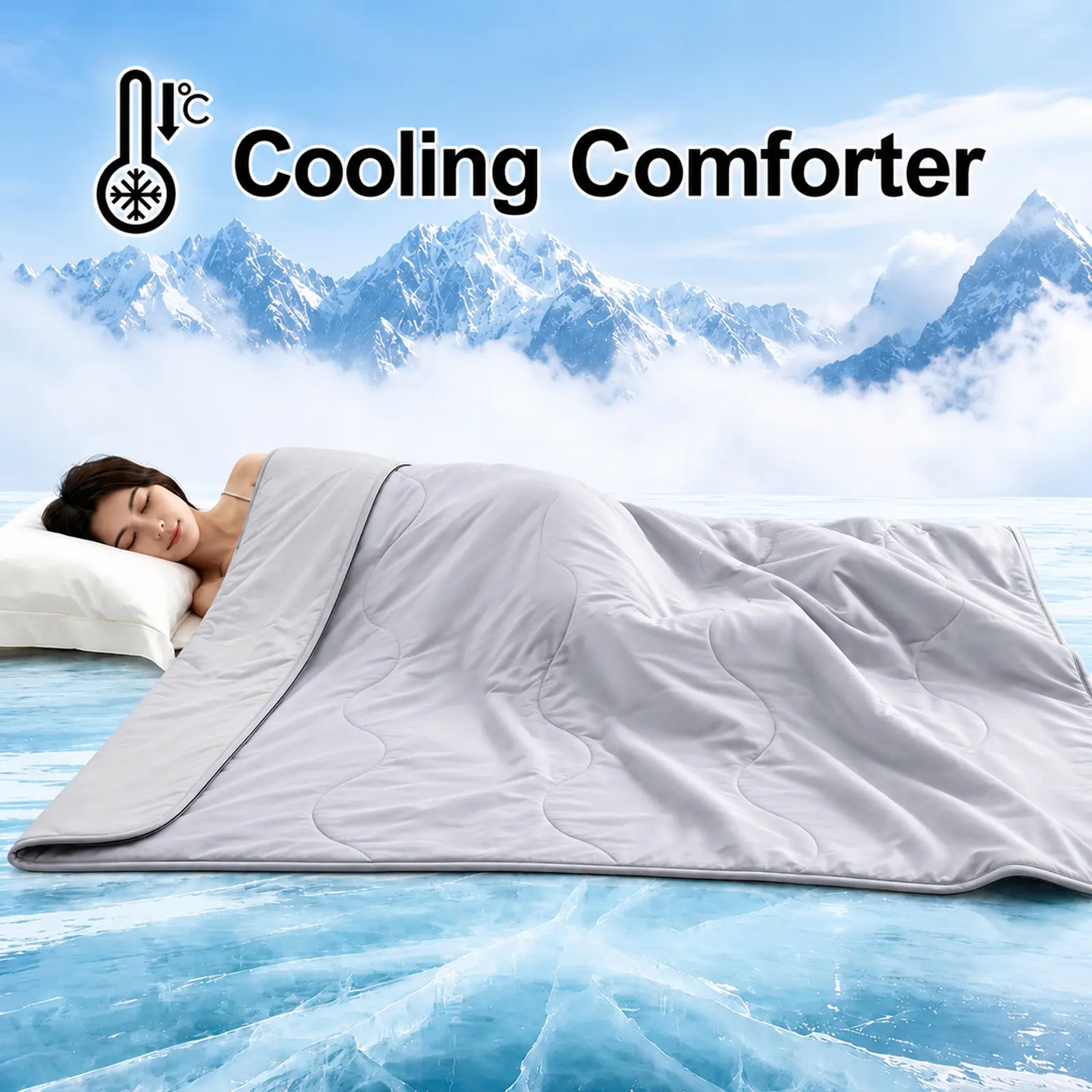 JOLLYVOGUE Summer Cooling Comfort for Hot Sleepers, Ice Cream Blanket,Summervibes,RayonDerived from Bamboo,Breathable Oversized Design, Lightweight, Comfy Bedding, Teenage Bedroom Accessories, Cooling Blanket, machine washable