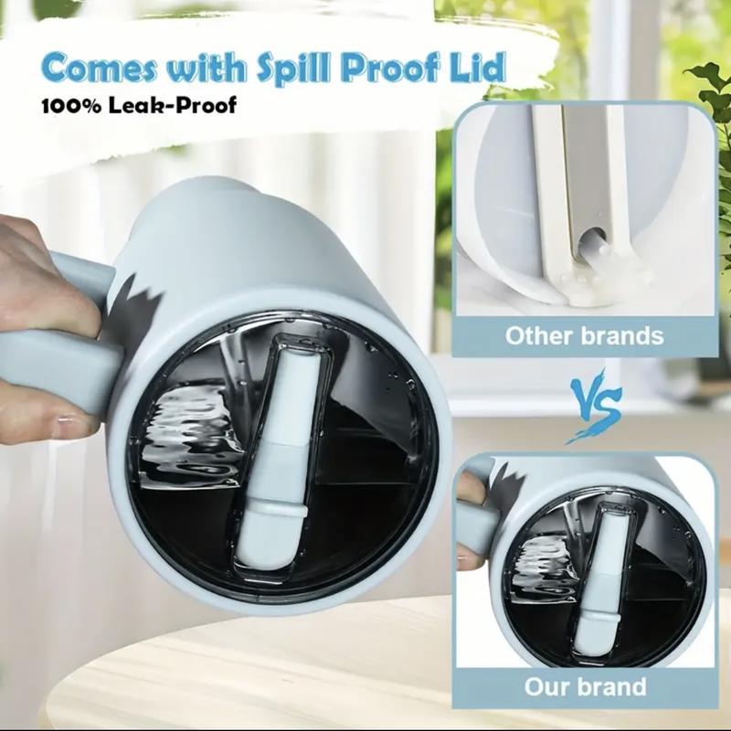 40oz Solid Color Powder-Coated Tumblers with Leak-Proof Lid & Reusable Straw Double Wall Vacuum Insulated Travel Mugs BPA-Free & Safe