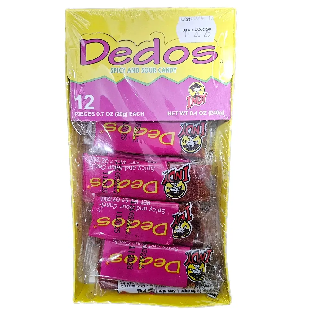 Dedos, Spicy and sour candy pack with 12 pieces Dedos, Spicy and sour candy pack with 12 pieces