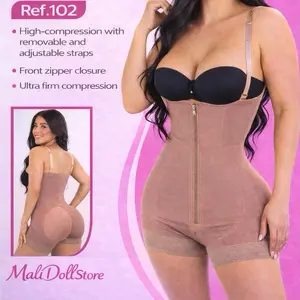 High-Compression Faja with Removable Adjustable Straps Front Zipper Closure Ultra Firm Compression