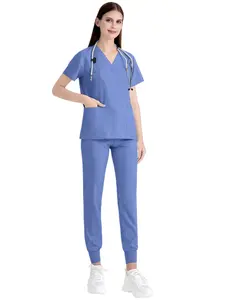 Spa Doctor Nursing Tunic Suit Surgical Uniforms Woman Scrub Set Medical Nurse Beauty Salon Workwear Clinical Scrubs Top + Pant