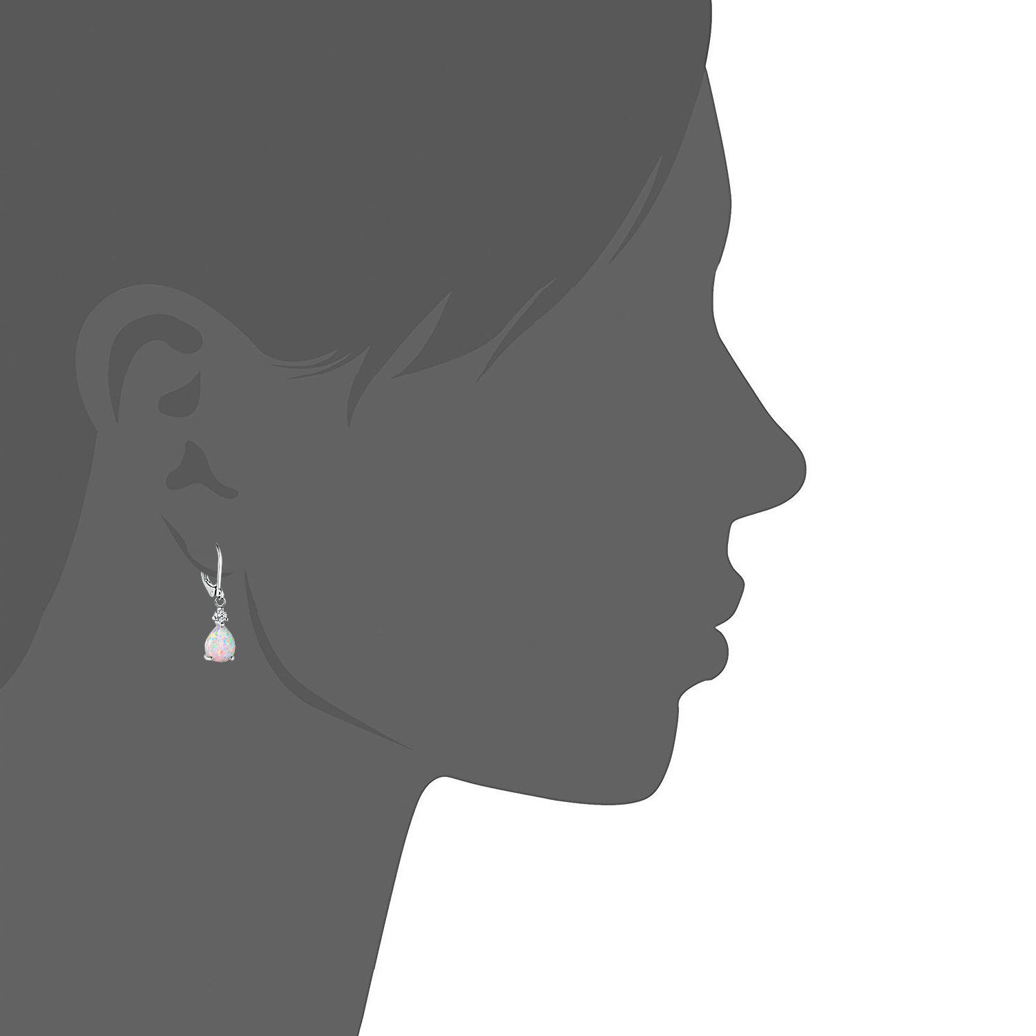 Drop-Shaped Earrings with Inlayed Gem