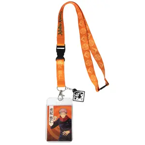 Jujutsu Kaisen Lanyard Yuji Itadori Manga Anime Keychain ID Badge Holder Lanyard w/ Rubber Pendant