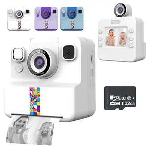Kids Instant Print Camera, 2.4-inch 1080P HD Video, With 180 ° Flip Lens, 16x Digital Zoom Compact Polaroid Toy, Equipped With Multiple Print Filters, For Creative Photography And Instant Memory, Holiday Gifts For Boys And Girls Aged 3-12