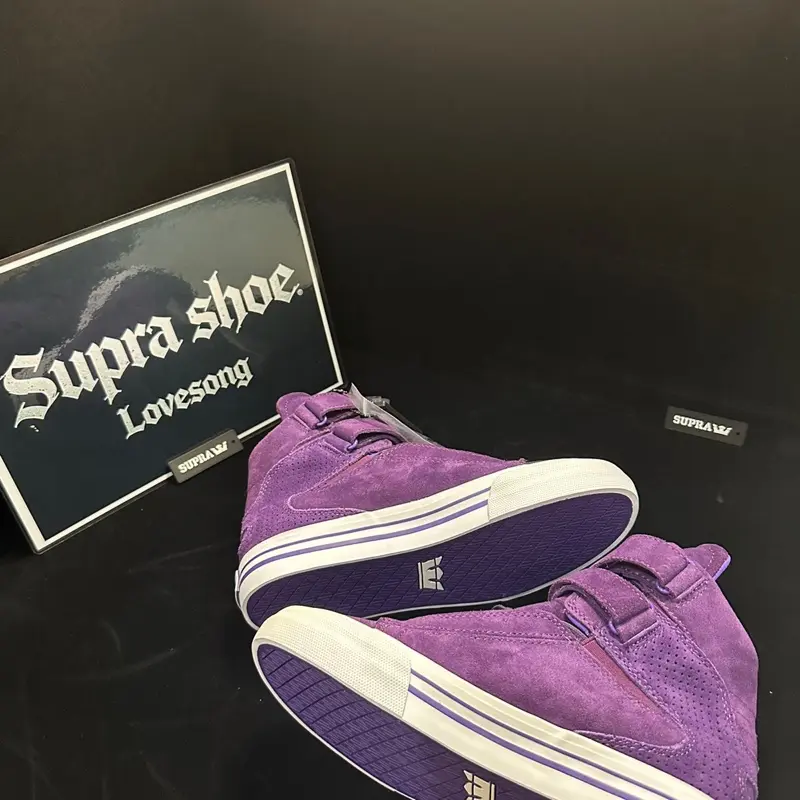 Supra Tk Society Purple & White Premium Suede Perforated Sneakers