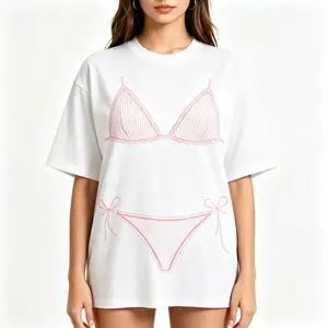 Bikini Graphic Washed T-shirt ,Last Splash Seashells and Wedding Bells, Bikini Body Illusion Shirt, Funny Summer Vacation Coverup