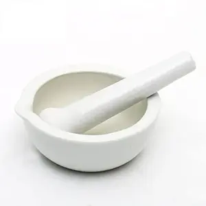 3.55inch Porcelain Mortar and Pestle, Ceramic Mixing Grinding Bowl Set, Crusher DIY Tool for Kitchen